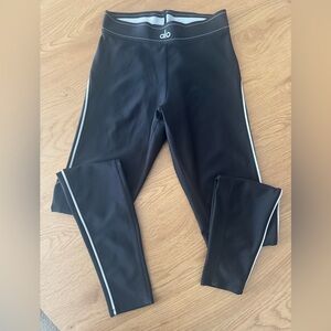 ALO Yoga Black Leggings with White Stripes